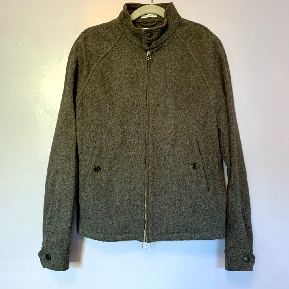 Club Monaco Gray Wool Baseball Zippered Jacket